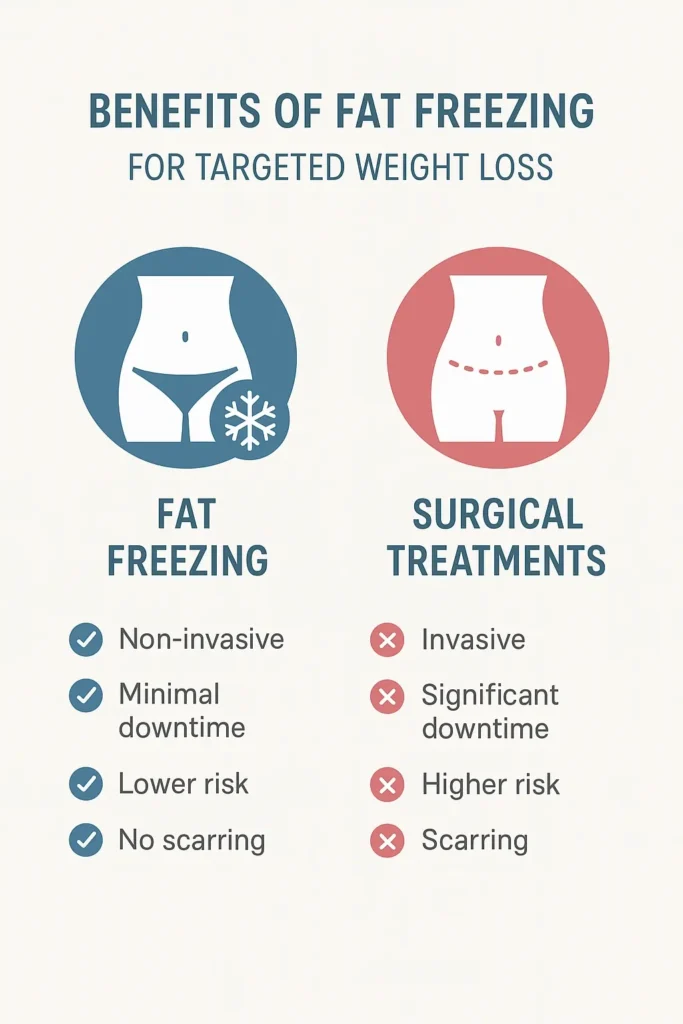 graphic showing the benefits of fat freezing Smethwick